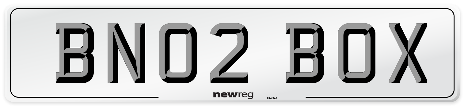 BN02 BOX Number Plate from New Reg